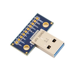 USB Type A Male Plug Breakout Board with mounting holes